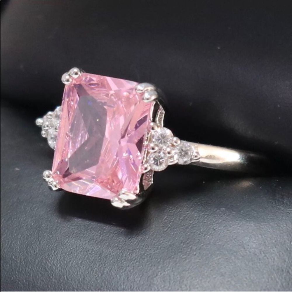 🌷 Pink Sapphire Emerald Cut approx 4 cts.in .925 - Picture 4 of 5